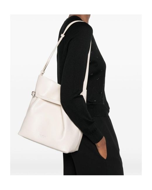 Emporio Armani White Belted Shoulder Bag