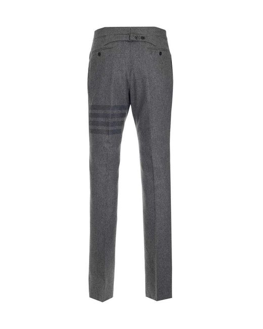 Thom Browne Gray Tonal -Bar Flannel Trousers for men