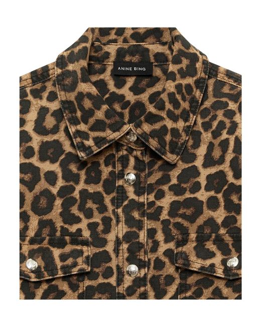 Anine Bing Brown Paxton Printed Shirt