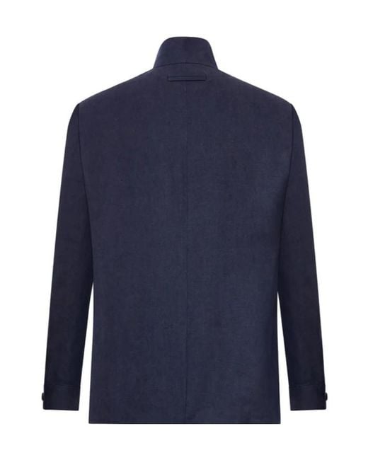 Zegna Blue Oasi Lino Chore Jacket for men