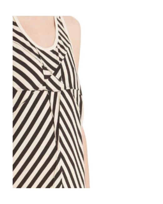 Rick Owens White Striped Crewneck Tank Top