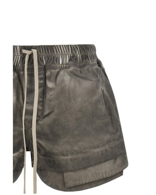 Rick Owens Gray Drawstring Shorts