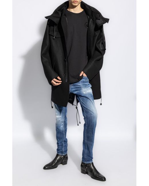 DSquared² Black Logo Patch Crewneck T-Shirt for men
