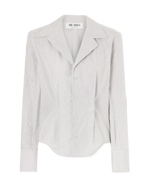 The Attico White Checked Cotton-Poplin Shirt