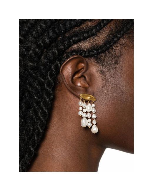 Cult Gaia White Tassel Earrings