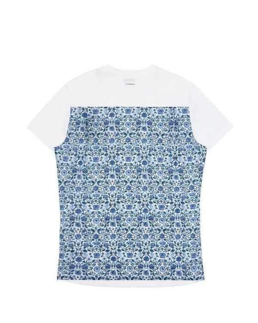Iceberg White Round-Necked Logo T-Shirt for men