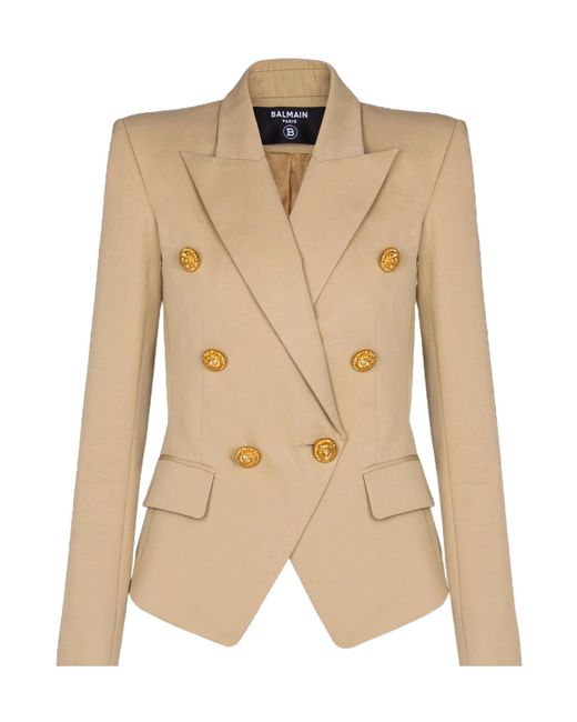 Balmain Natural Gabardine 6-Button Jacket