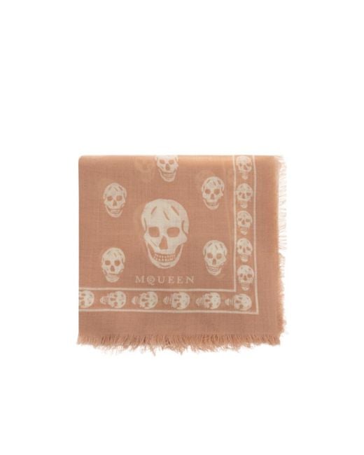 McQueen Natural Printed Scarf