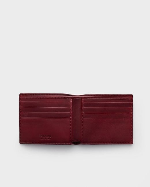 Prada Red Antiqued Leather Wallet