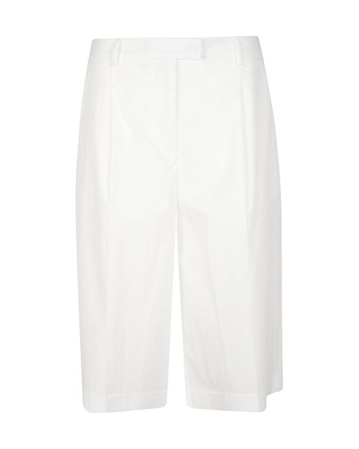 Patrizia Pepe White Tailored Bermuda Shorts