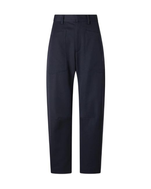 Nili Lotan Blue Casual Trousers With Belt Loops