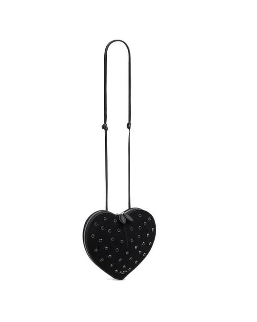 Alaïa White Heart-Shaped Crossbody Mini Bag