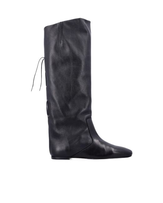 Miista Blue Karola Lace-Up Leather Boots