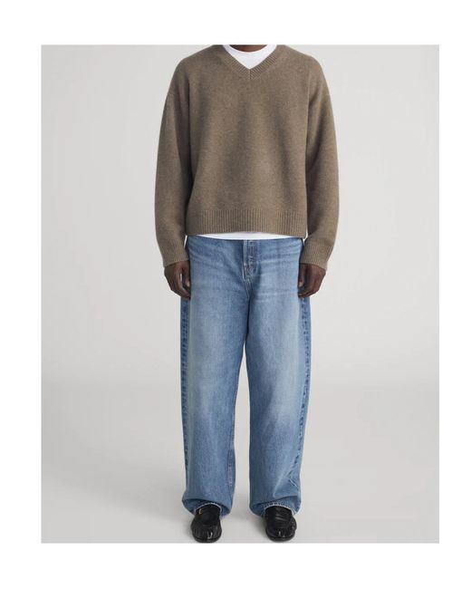 FRAME Brown V-Neck Sweater for men