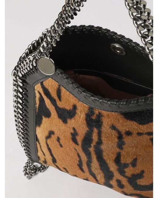 Stella McCartney Brown Mini Falabella Printed Chained Tote Bag