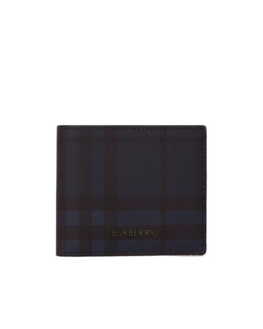Burberry Blue City Check Bifold Wallet for men