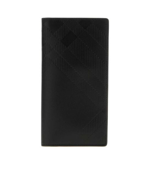Burberry Black Check Pattern Bi-Fold Wallet for men