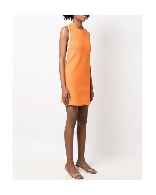 Jacquemus Orange Sorbetto Contrast-Trim Knitted Mini Dress