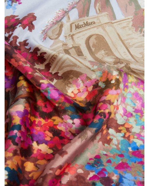Max Mara Blue Printed Scarf