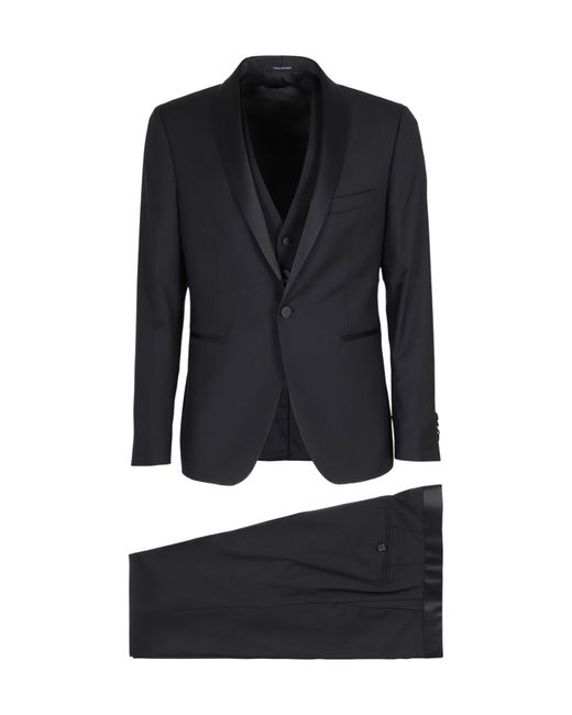 Tagliatore Black Long-Sleeved Suit for men
