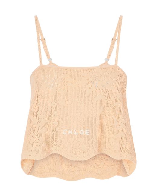 Chloé Natural Crocheted Cotton Top