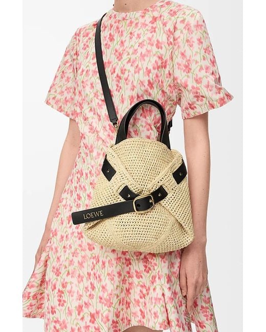 Loewe Natural Buckle Detailed Woven Tote Bag