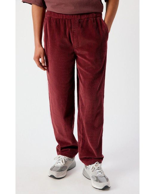 American Vintage Red Elastic-Waist Athletic Pants for men