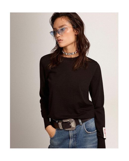 Golden Goose Deluxe Brand Black Distressed Effect Knit Jumper