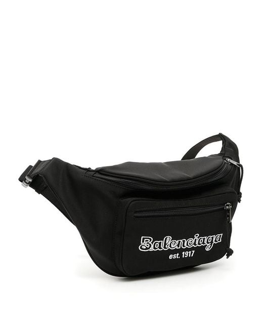 Balenciaga Black Logo Logo Waist Bag