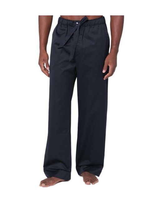 Tekla Blue Loose-Fitting Organic Cotton Pajama Pants for men