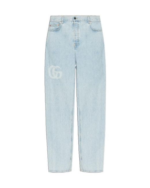 Gucci Blue Belt Loop Jeans for men