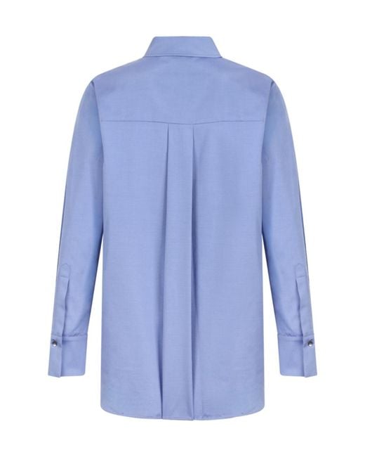 P.A.R.O.S.H. Blue Color-Block Long-Sleeve Shirt