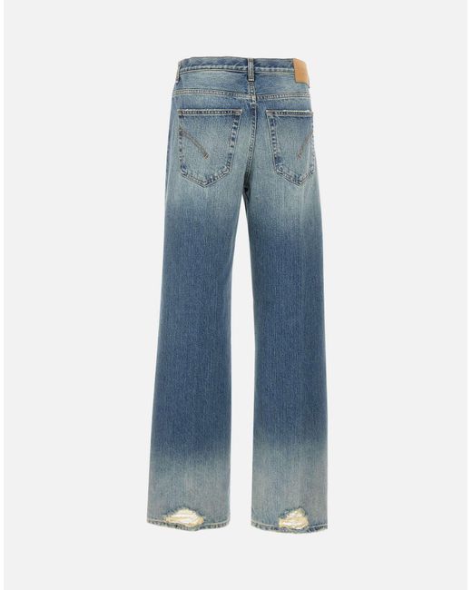 Dondup Blue Jacklyn Distressed High-Waisted Jeans