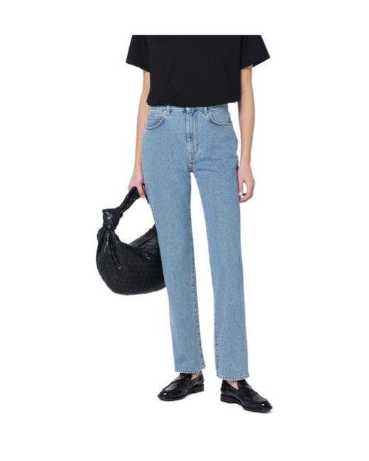 Loulou de Saison Blue Organic Denim Straight-Leg Jeans