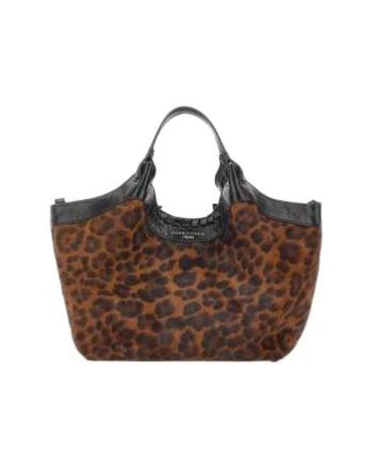 Gianni Chiarini Brown Dua Animal-Print Handbag