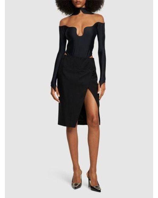 Mugler Black Slit Skirt