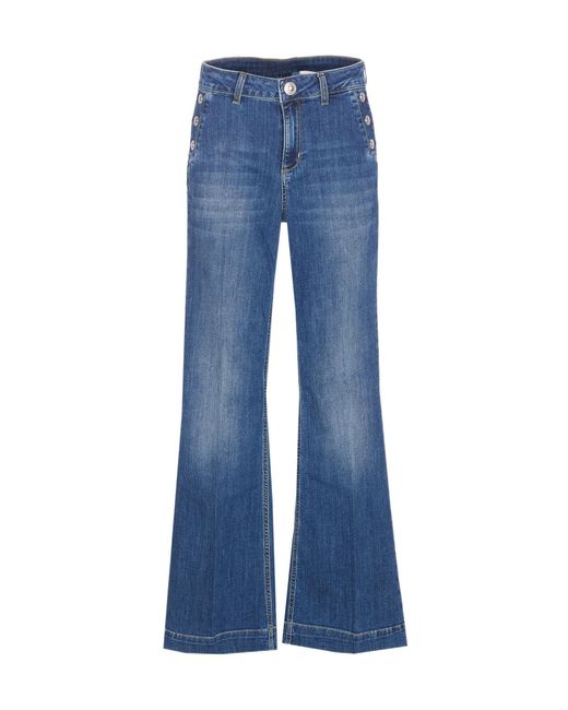 Liu Jo Blue Button Detail Flared Jeans