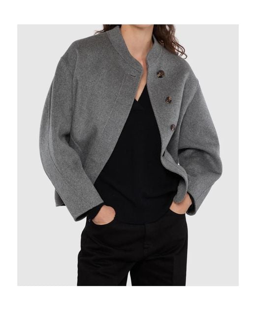 Soeur Gray Short Wool Jacket