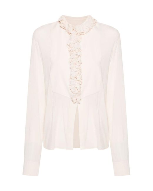 Philosophy Di Lorenzo Serafini White Front Detailed Shirt