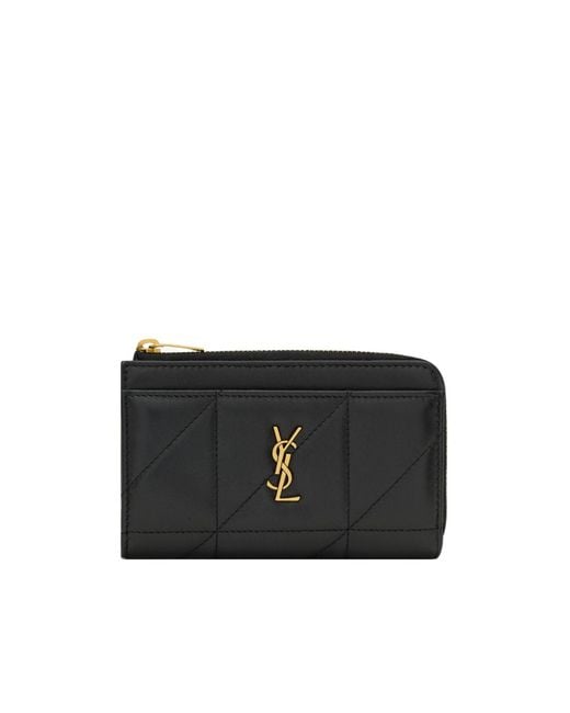 Saint Laurent Black Jamie Zip Card Case