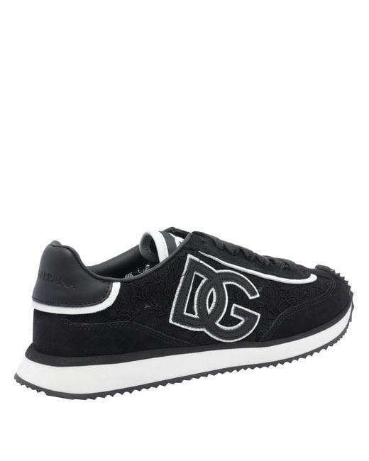 Dolce & Gabbana Black Logo Patch Sneakers