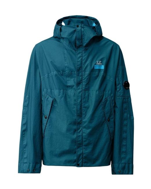 C P Company Blue Gore G-Type Hooded Jacket for men