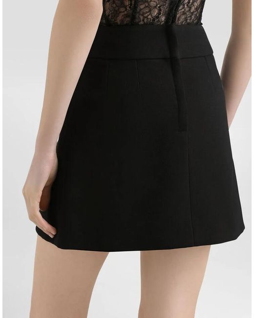 Dolce & Gabbana Black Basque Crepe Mini Skirt