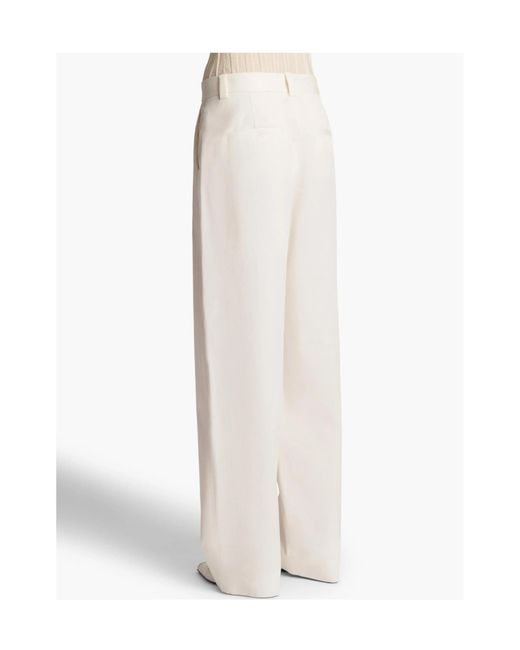 Khaite White Gari Straight-Leg Trousers