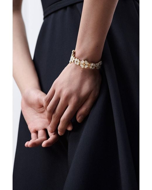 Dior Metallic Sparkling Clover Cuff Bracelet