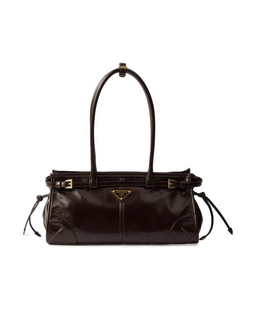 Prada Black Bonnie Triangle-Logo Handbag