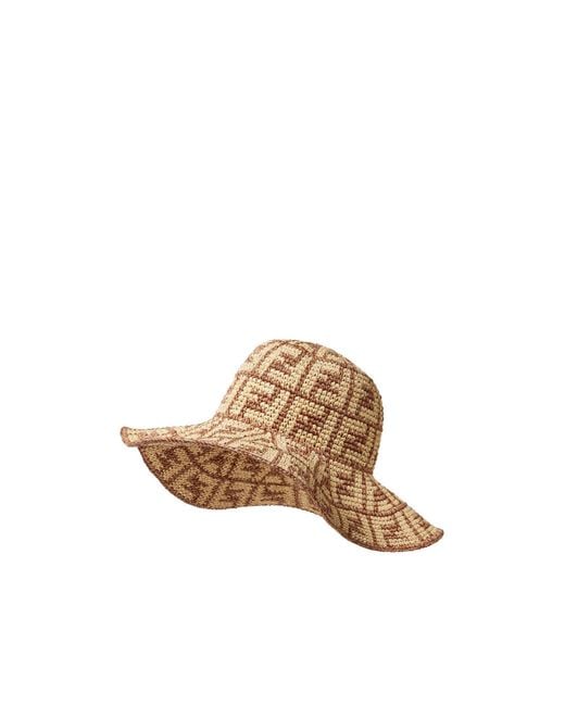 Fendi Multicolor Wide Brimmed Ff Motif Hat