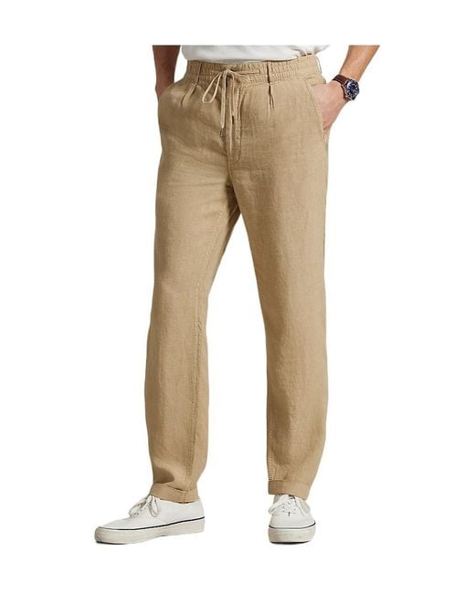 Polo Ralph Lauren Natural Tapered-Leg Drawstring Trousers for men