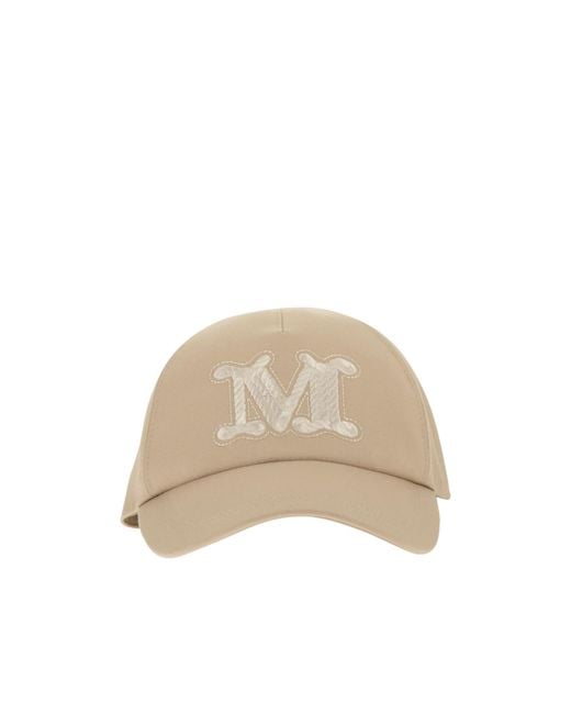 Max Mara Natural Ribaldo Logo Embroidered Baseball Cap