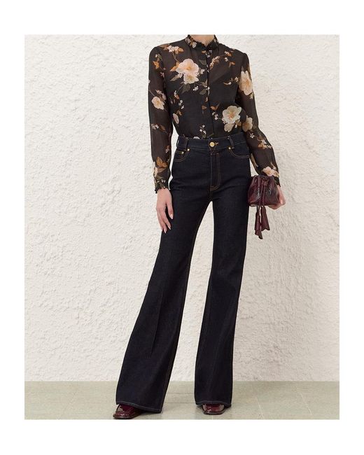 Zimmermann Black Ascent Embellished Body Shirt